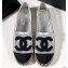 Chanel Stitching CC Logo Espadrilles Black/Mesh Silver