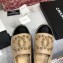 Chanel Camellia CC Logo Espadrilles Beige