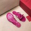 Valentino Rockstud Jelly Bow PVC Thong Flip Flops Fuchsia