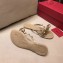 Valentino Rockstud Jelly Bow PVC Thong Flip Flops Nude