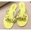 Valentino Rockstud Jelly Bow PVC Thong Flip Flops Yellow