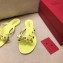 Valentino Rockstud Jelly Bow PVC Thong Flip Flops Yellow