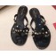 Valentino Rockstud Jelly Bow PVC Thong Flip Flops Black