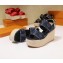 Louis Vuitton Heel 10cm Platform 6cm Harbour Wedge Sandals Denim Blue 2019