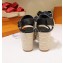 Louis Vuitton Heel 10cm Platform 6cm Harbour Wedge Sandals Denim Black 2019