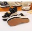 Louis Vuitton Heel 10cm Platform 6cm Harbour Wedge Sandals Canvas Black 2019