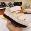 Louis Vuitton Heel 10cm Platform 6cm Harbour Wedge Sandals Canvas Creamy 2019