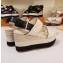 Louis Vuitton Heel 10cm Platform 6cm Harbour Wedge Sandals Canvas Creamy 2019