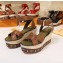 Louis Vuitton Heel 10cm Platform 6cm Timelapse Wedge Sandals Brown 2019