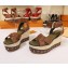 Louis Vuitton Heel 10cm Platform 6cm Timelapse Wedge Sandals Brown 2019