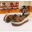 Louis Vuitton Heel 10cm Platform 6cm Timelapse Wedge Sandals Brown 2019