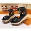 Louis Vuitton Heel 10cm Platform 6cm Timelapse Wedge Sandals Black 2019