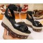 Louis Vuitton Heel 10cm Platform 6cm Timelapse Wedge Sandals Black 2019