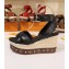 Louis Vuitton Heel 10cm Platform 6cm Timelapse Wedge Sandals Black 2019
