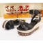 Louis Vuitton Heel 10cm Platform 6cm Timelapse Wedge Sandals Black 2019