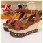 Louis Vuitton Heel 10cm Platform 6cm Timelapse Wedge Sandals Caramel 2019