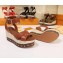 Louis Vuitton Heel 10cm Platform 6cm Timelapse Wedge Sandals Caramel 2019