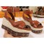 Louis Vuitton Heel 10cm Platform 6cm Timelapse Wedge Sandals Caramel 2019