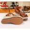 Louis Vuitton Heel 10cm Platform 6cm Timelapse Wedge Sandals Caramel 2019