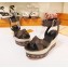 Louis Vuitton Heel 10cm Platform 6cm Timelapse Wedge Sandals Monogram Canvas Brown 2019