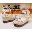 Louis Vuitton Heel 10cm Platform 6cm Timelapse Wedge Sandals Monogram Canvas White/Multicolor 2019