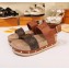 Louis Vuitton Calf Leather and Patent Monogram Canvas Timelapse Sandals Brown 2019