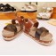 Louis Vuitton Calf Leather and Patent Monogram Canvas Timelapse Sandals Brown 2019