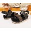 Louis Vuitton Calf Leather and Patent Monogram Canvas Timelapse Sandals Black 2019