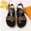 Louis Vuitton Calf Leather and Patent Monogram Canvas Timelapse Sandals Black 2019