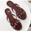 Valentino Rockstud Jelly Bow PVC Thong Flip Flops Burgundy