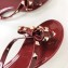 Valentino Rockstud Jelly Bow PVC Thong Flip Flops Burgundy