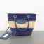 Balenciaga Calfskin And Raffia Fibers Small Tote Summer Bag Blue 2019