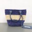 Balenciaga Calfskin And Raffia Fibers Small Tote Summer Bag Blue 2019