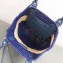 Balenciaga Calfskin And Raffia Fibers Small Tote Summer Bag Blue 2019