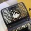 Fendi All-Over FF Logo Mini Kan I Bag in PU Black 2019