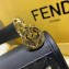 Fendi All-Over FF Logo Medium Kan I Bag in PU Black 2019