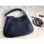 Valentino Rockstud Shoulder Bag with Removable Strap 0118 Dark Blue 2019