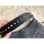 Valentino Rockstud Shoulder Bag with Removable Strap 0118 Dark Blue 2019