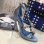 Dolce & Gabbana Flower and Crystal Heel 10.5cm Sandals Light Blue 2019