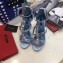 Dolce & Gabbana Flower and Crystal Heel 10.5cm Sandals Light Blue 2019
