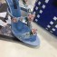 Dolce & Gabbana Flower and Crystal Heel 10.5cm Sandals Light Blue 2019