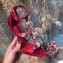 Dolce & Gabbana Flower and Crystal Heel 10.5cm Sandals Red 2019