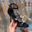 Dolce & Gabbana Flower and Crystal Heel 10.5cm Sandals Black 2019