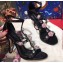 Dolce & Gabbana Flower and Crystal Heel 10.5cm Sandals Black 2019