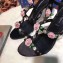 Dolce & Gabbana Flower and Crystal Heel 10.5cm Sandals Black 2019