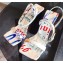 Balenciaga Heel 10.5cm Square Toe Graffiti Sandals White 2019