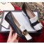 Gucci Double G Fringe Leather Mid-heel 4.5cm Pumps Black/White 2019