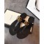 Gucci Leather Thong Sandals with Double G 497444 Black