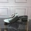 Roger Vivier Heel 3.5cm Rabat Strass Buckle Mules Satin Pale Green