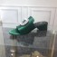Roger Vivier Heel 3.5cm Rabat Strass Buckle Mules Satin Green